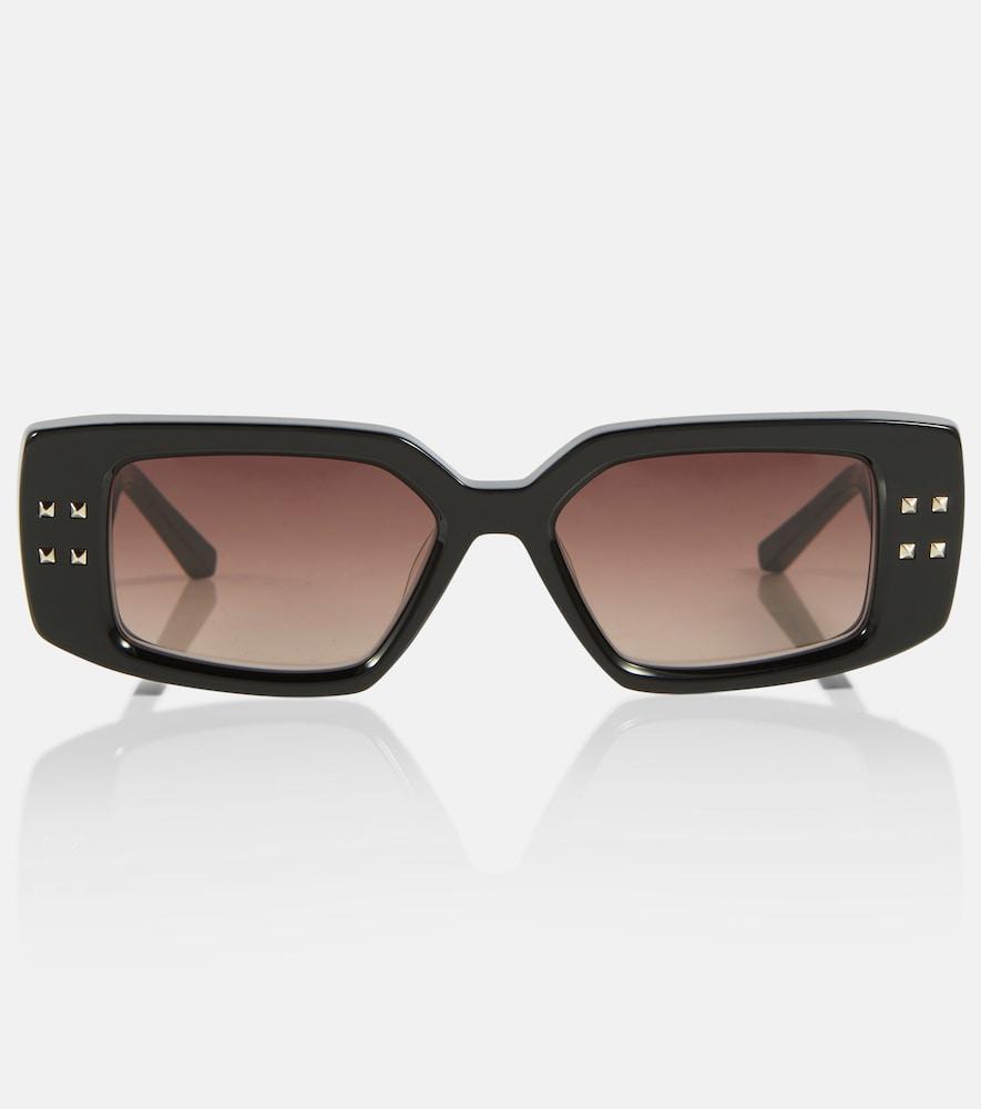 valentino garavani v-cinque rectangular sunglasses