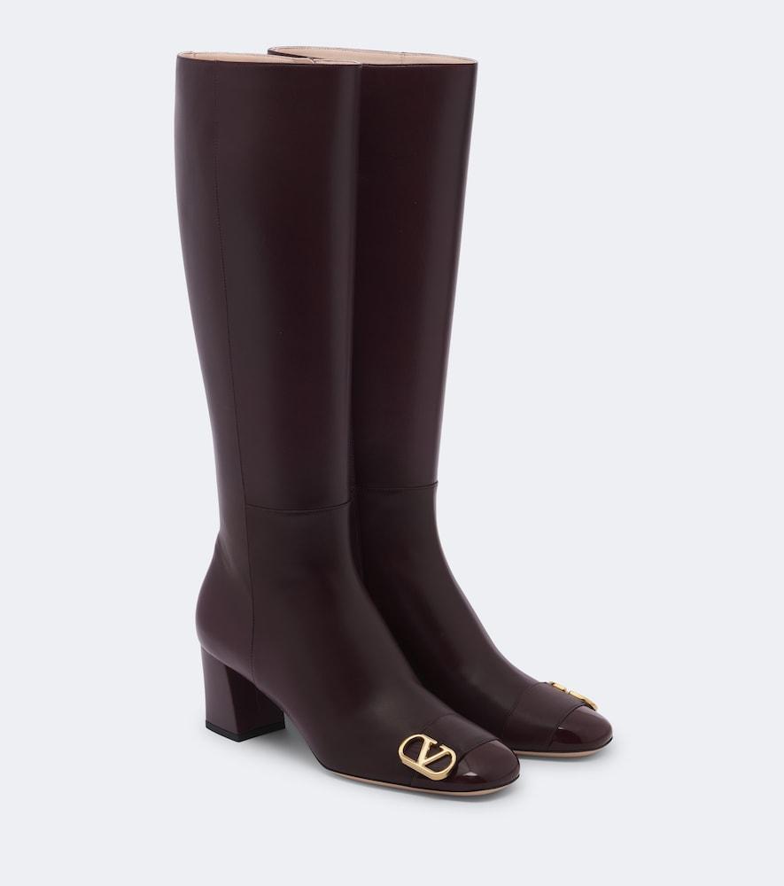 valentino garavani veeside vlogo leather knee-high boots