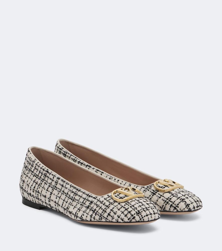 valentino garavani vlogo bouclé ballet flats