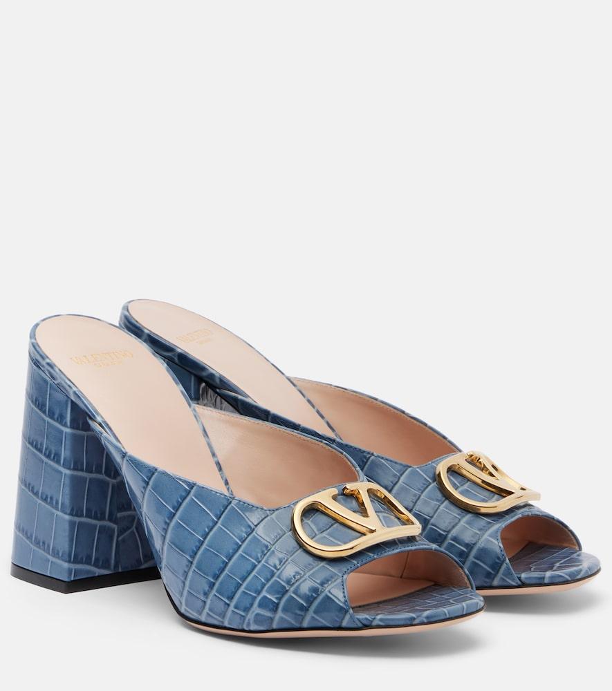 valentino garavani vlogo croc-effect leather mules