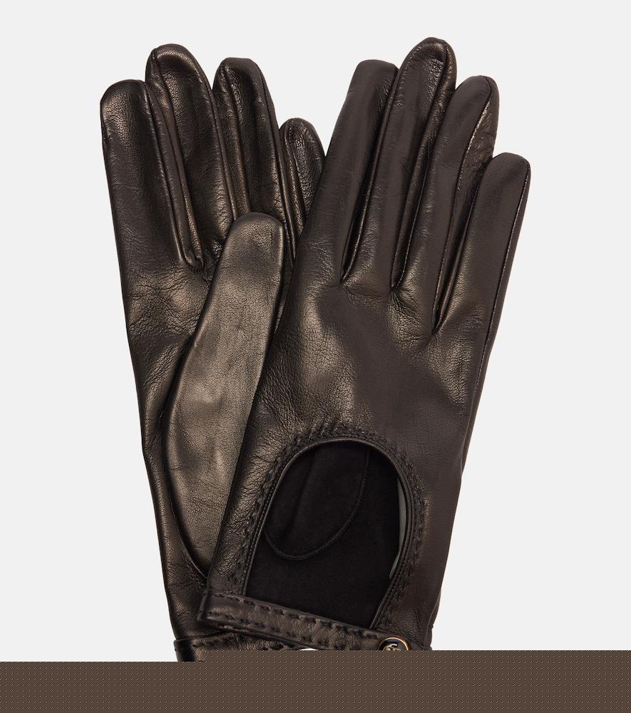 valentino garavani vlogo cutout leather gloves