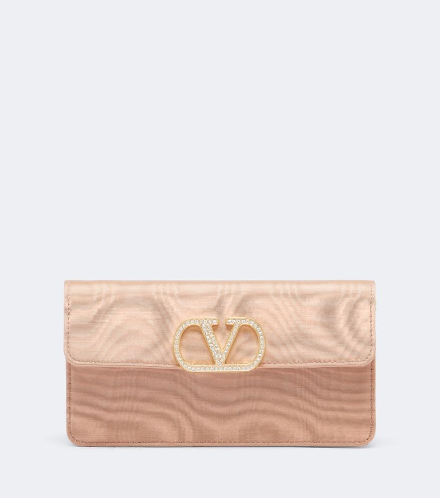 valentino garavani vlogo embellished wallet on chain