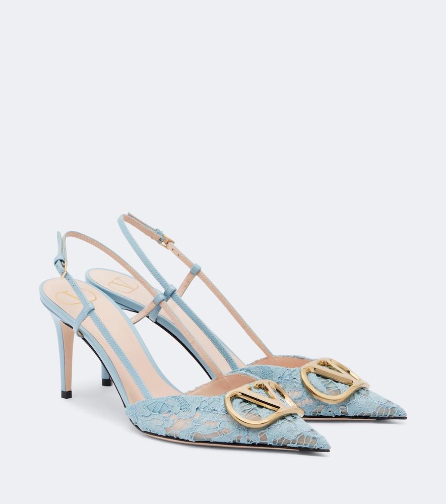 valentino garavani vlogo lace slingback pumps