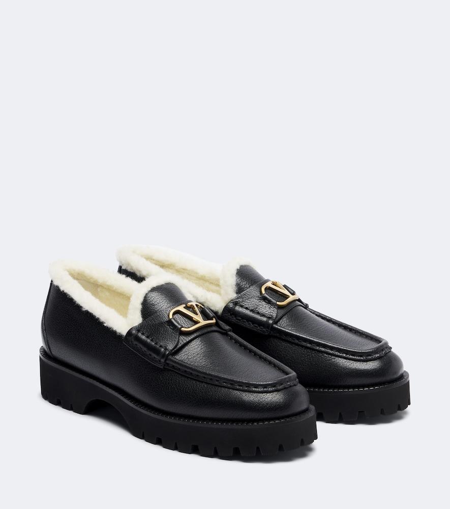 valentino garavani vlogo leather loafers