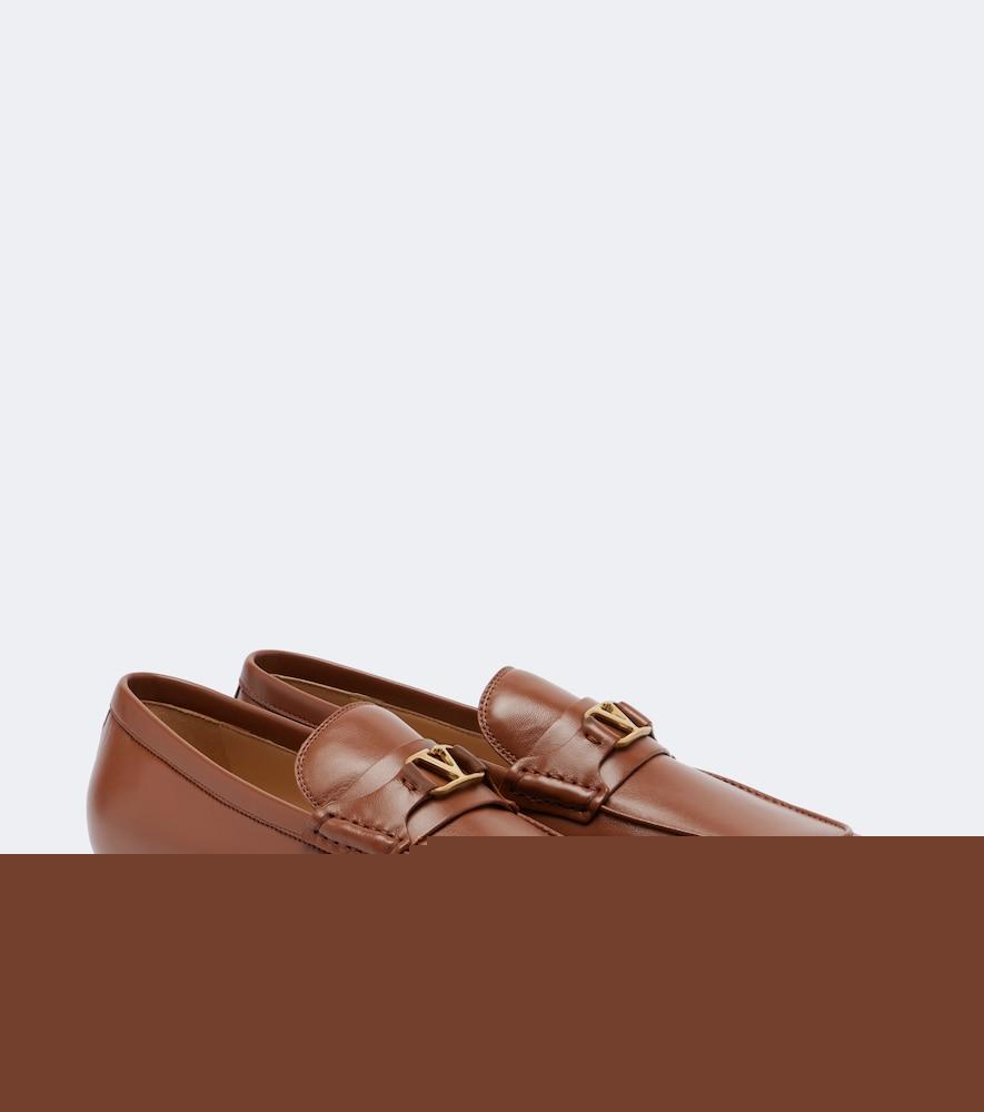 valentino garavani vlogo leather loafers