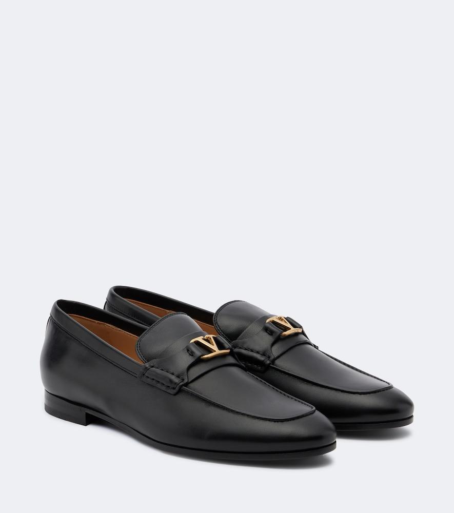 valentino garavani vlogo leather penny loafers
