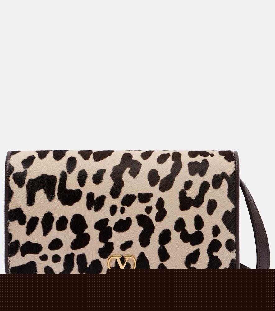 valentino garavani vlogo leopard-print calf hair shoulder bag