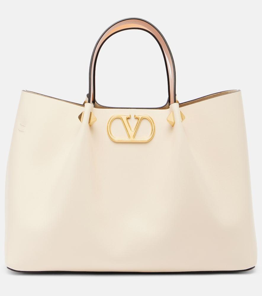 valentino garavani vlogo medium leather tote bag