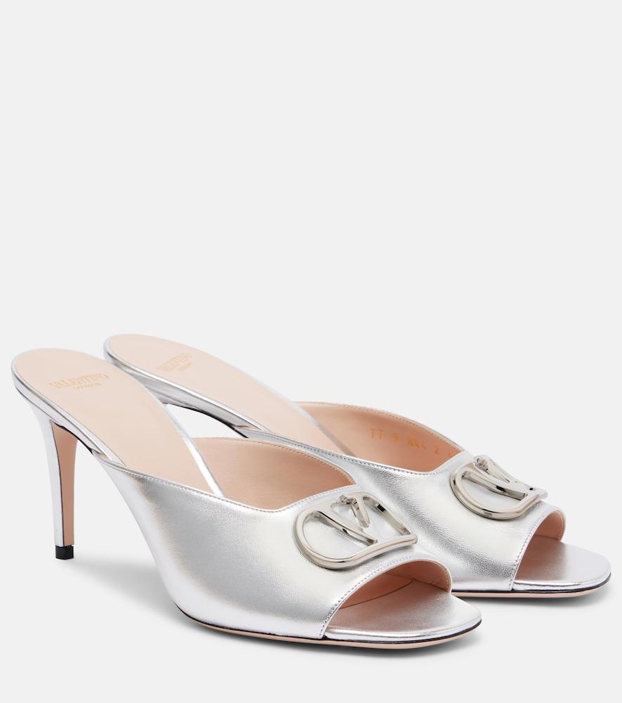 valentino garavani vlogo metallic leather mules
