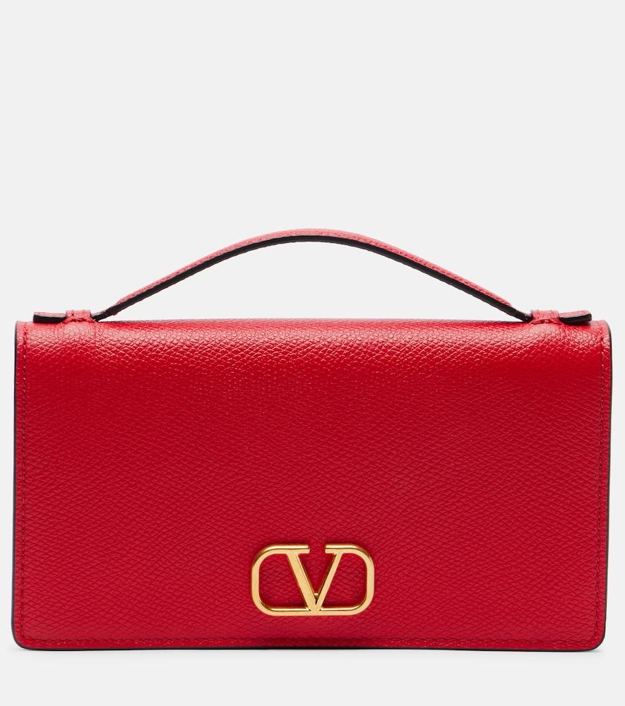 valentino garavani vlogo mini leather wallet on chain