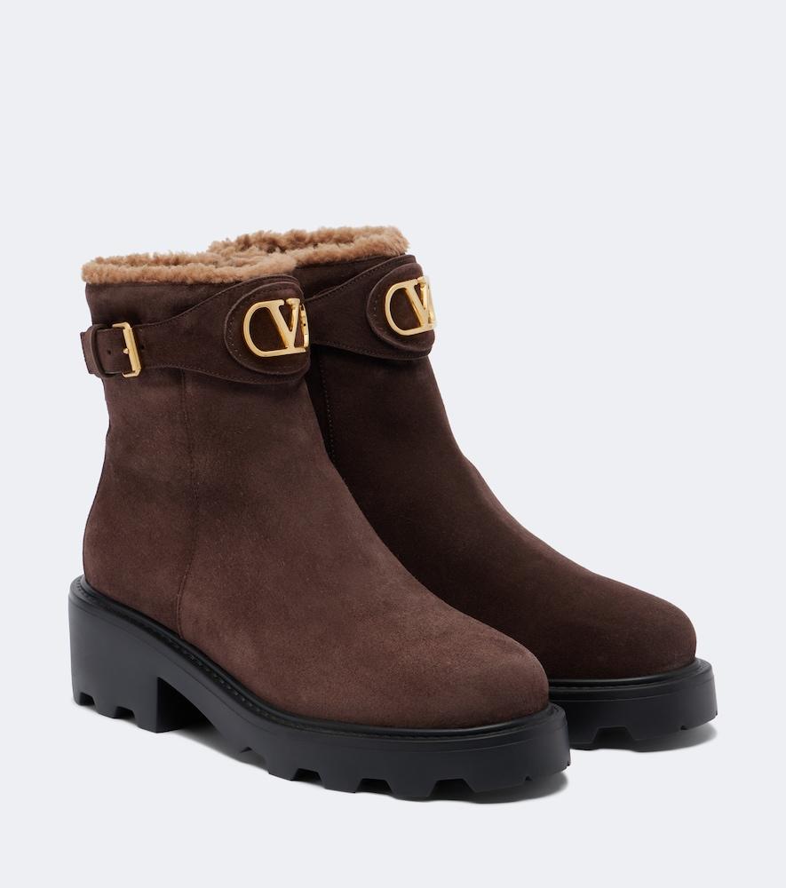 valentino garavani vlogo suede ankle boots
