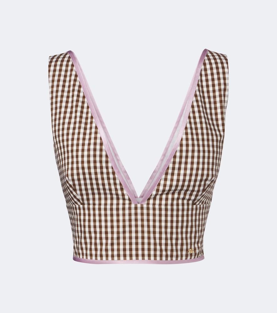 valentino gingham cotton crop top