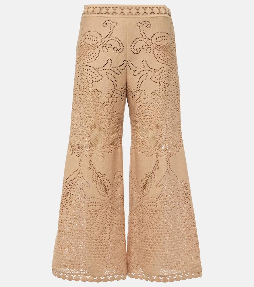 valentino guipure lace wide-leg pants