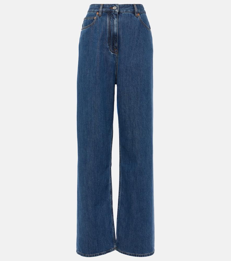 valentino high-rise wide-leg jeans