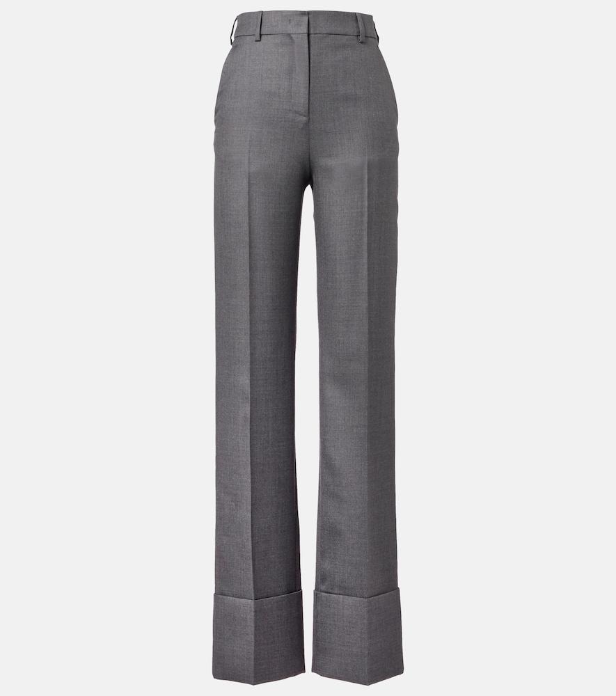 valentino high-rise wool straight pants