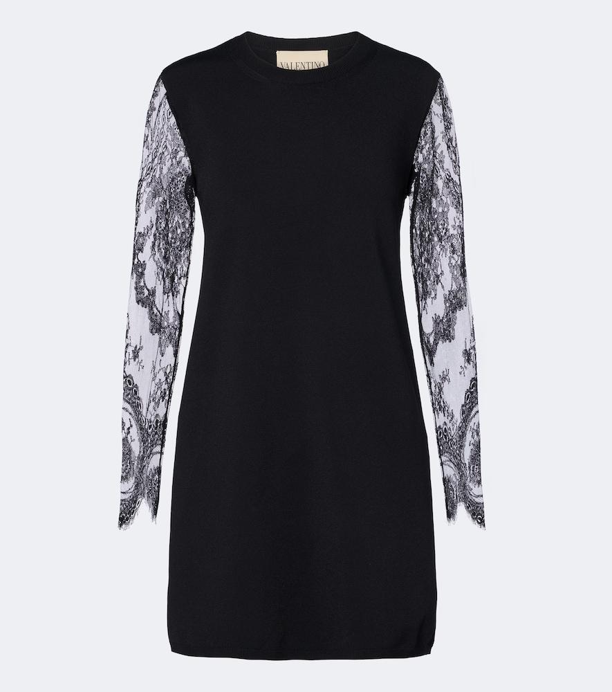 valentino lace-trimmed minidress
