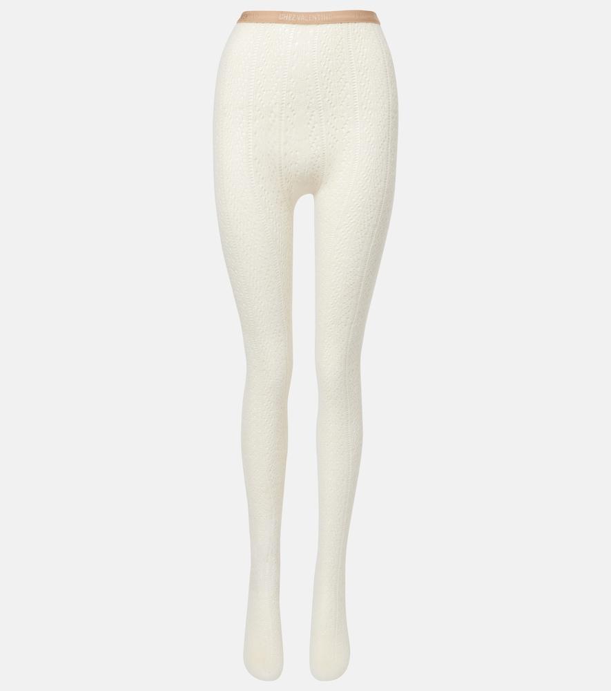 valentino logo wool-blend tights