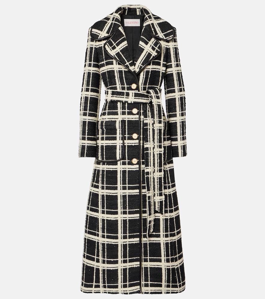valentino mossi wool-blend tweed coat