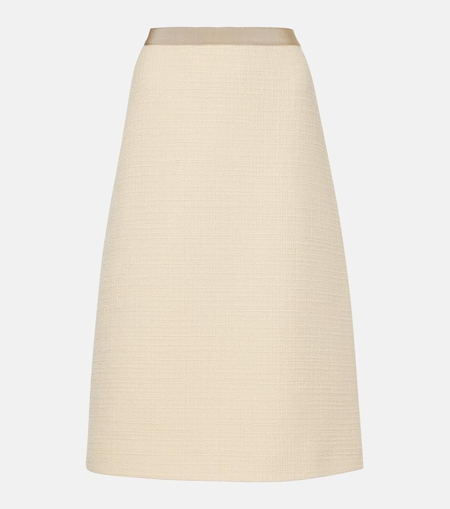 valentino mossi wool-blend tweed midi skirt