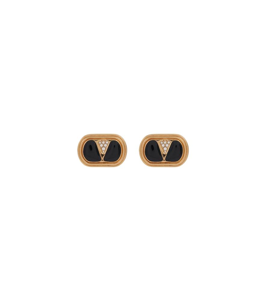 valentino ovalette embellished earrings