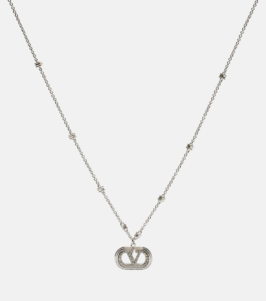 valentino ovalette vlogo embellished necklace