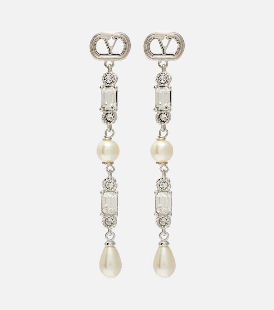 valentino ovalette vlogo swarovski-embellished drop earrings