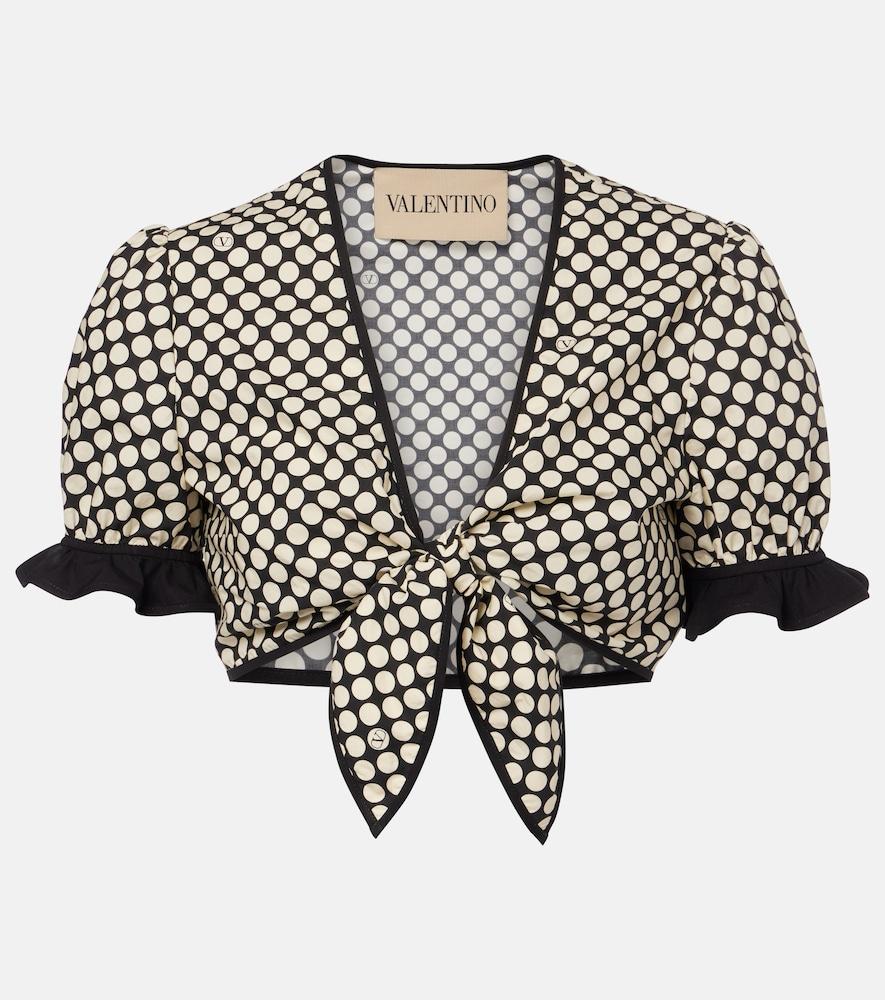 valentino plus de pois cotton poplin crop top