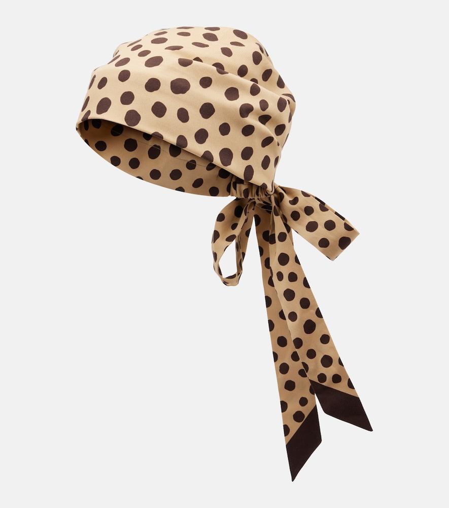 valentino polka-dot cotton and silk head wrap