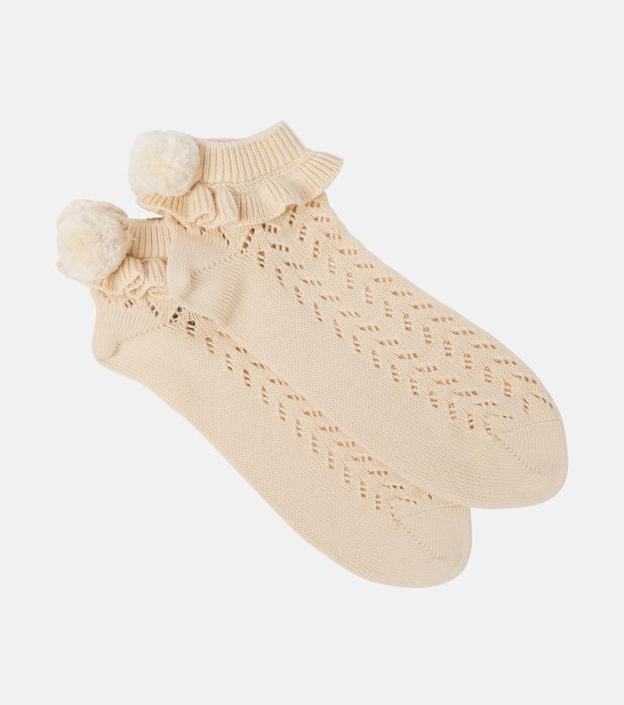 valentino pompom cotton socks