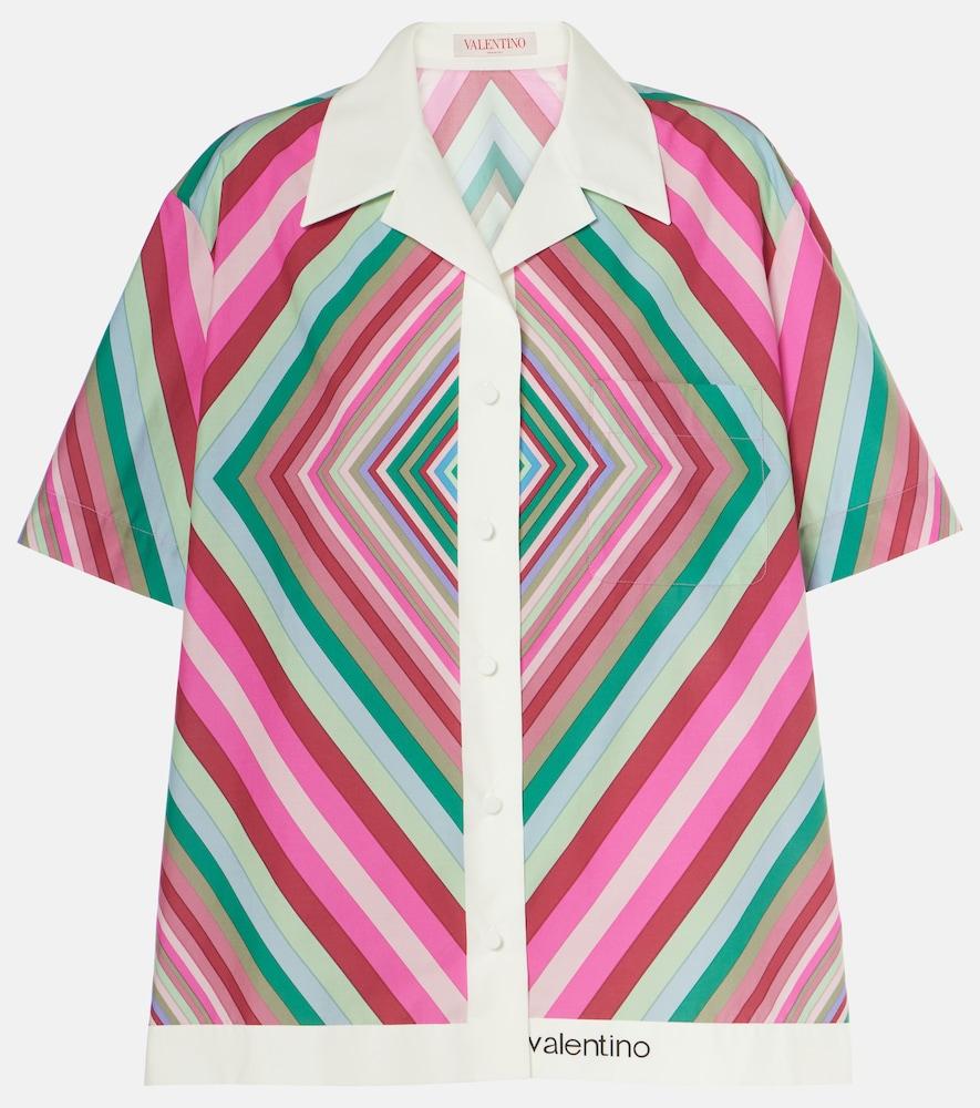 valentino printed cotton poplin shirt