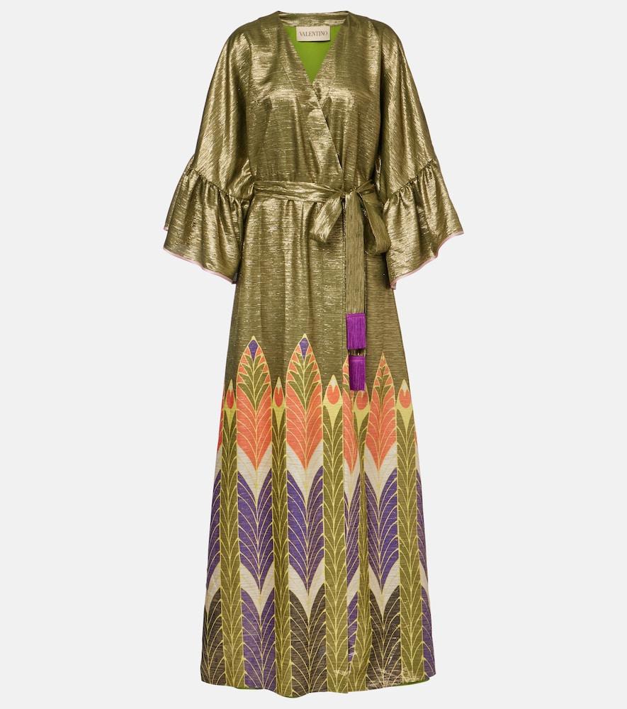 valentino printed silk-blend gown