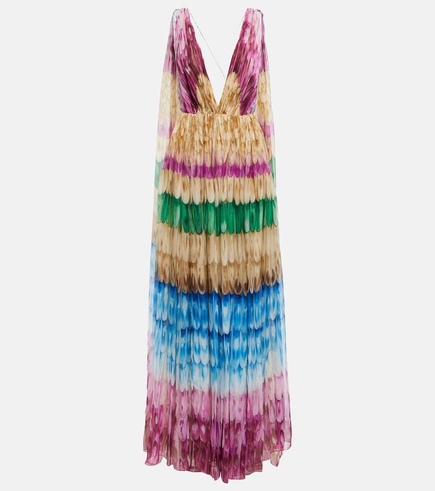 valentino printed silk gown