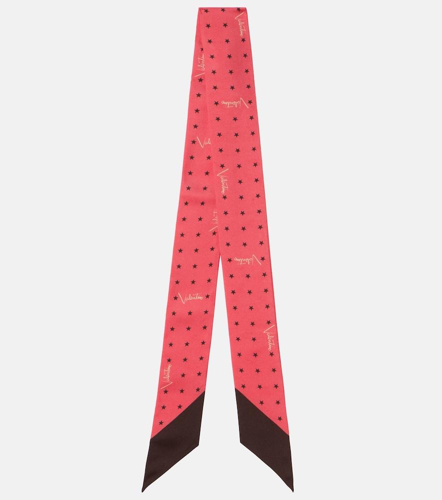 valentino printed silk twill scarf