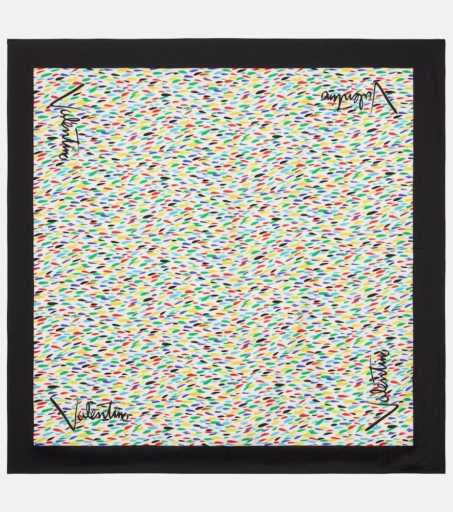 valentino printed silk twill scarf