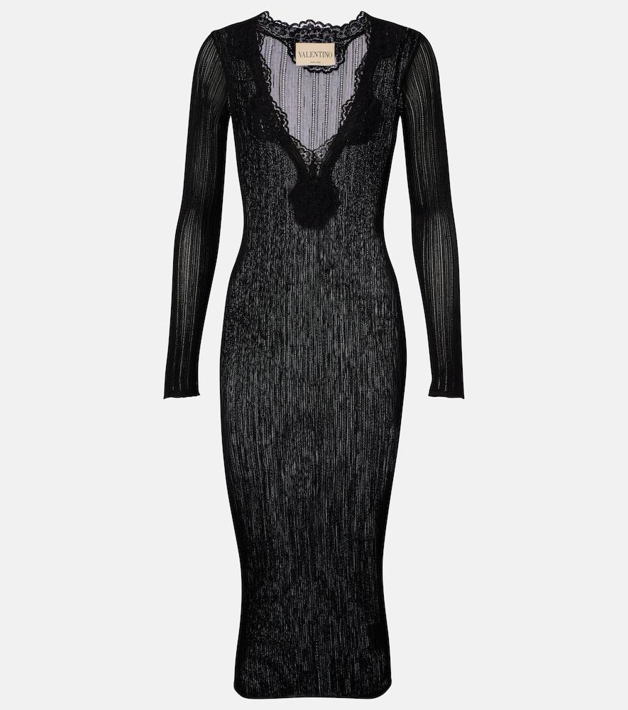 valentino ribbed-knit midi dress