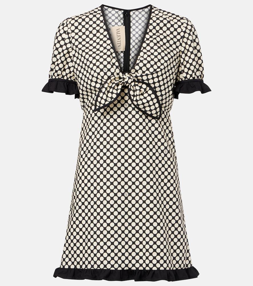 valentino ruffled polka-dot cotton poplin minidress
