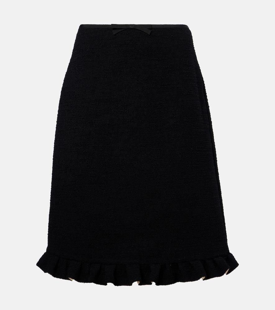 valentino ruffled wool-blend miniskirt