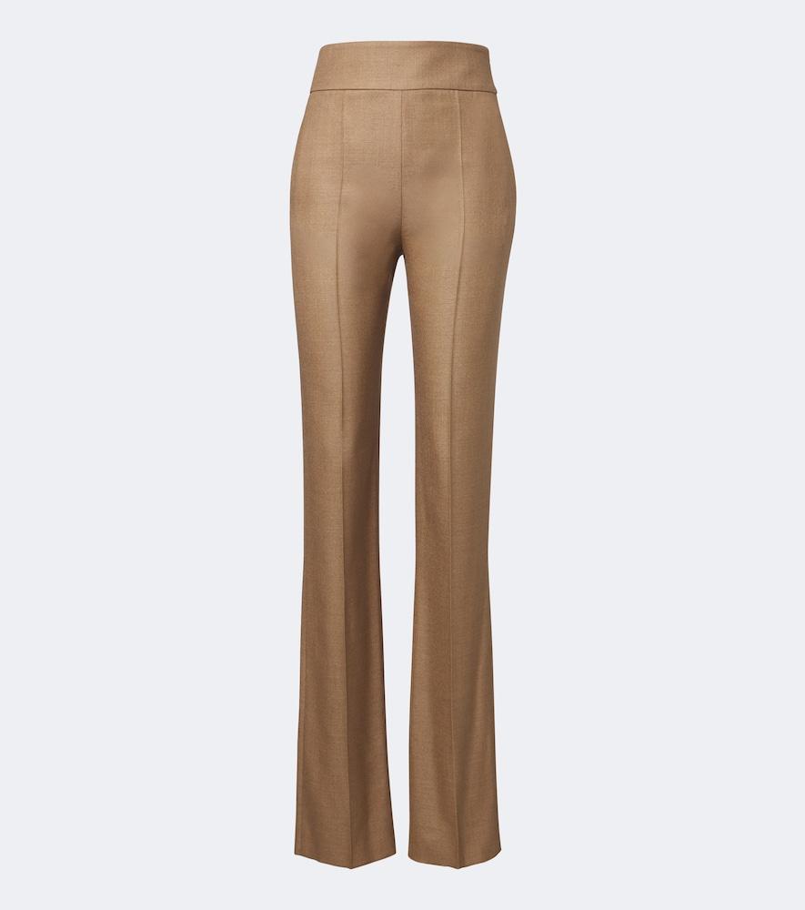 valentino silk and wool straight pants