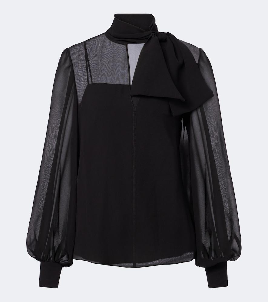 valentino silk-blend chiffon blouse