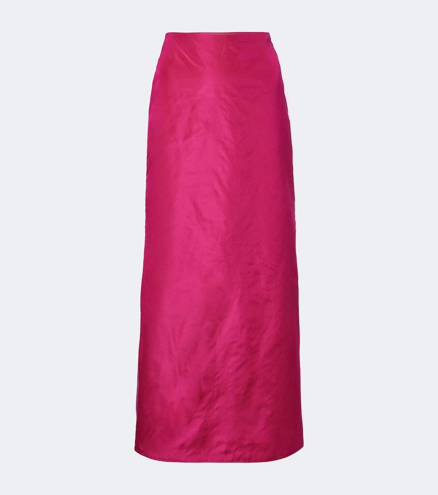 valentino silk satin maxi skirt