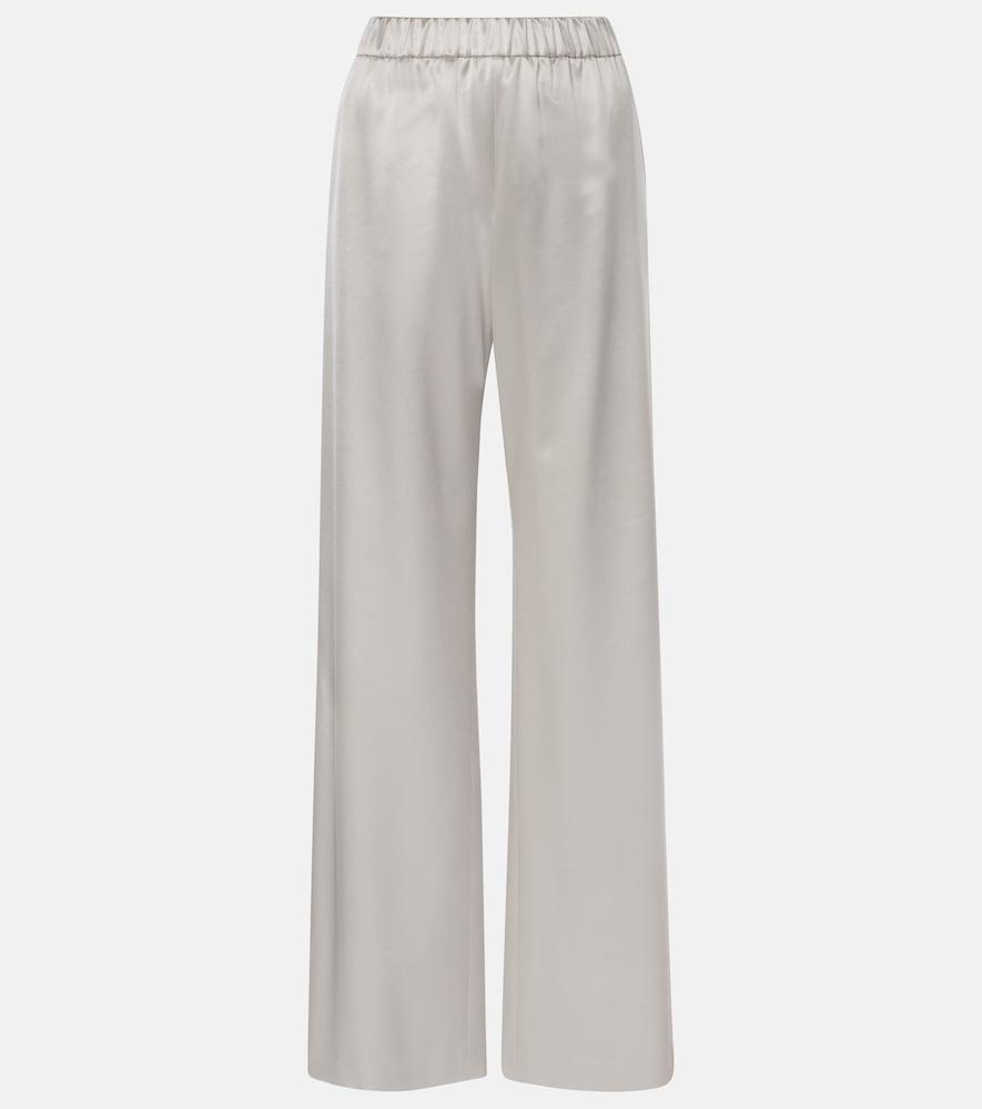 valentino silk satin wide-leg pants
