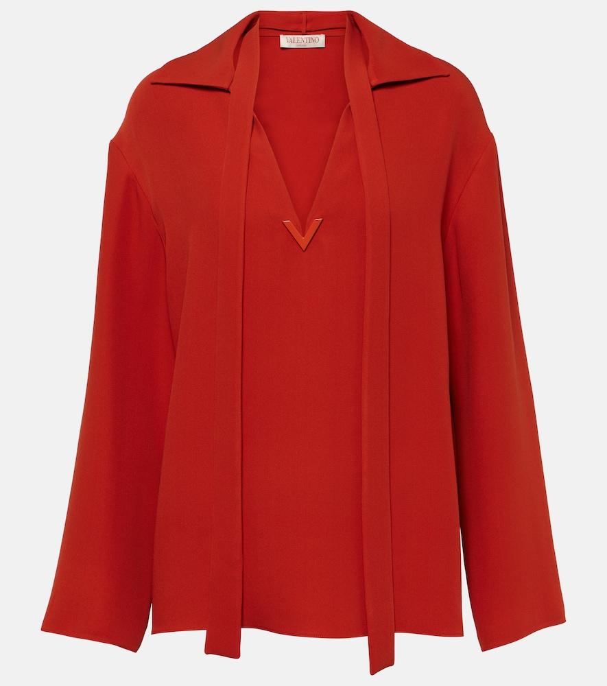 valentino tie-neck silk blouse