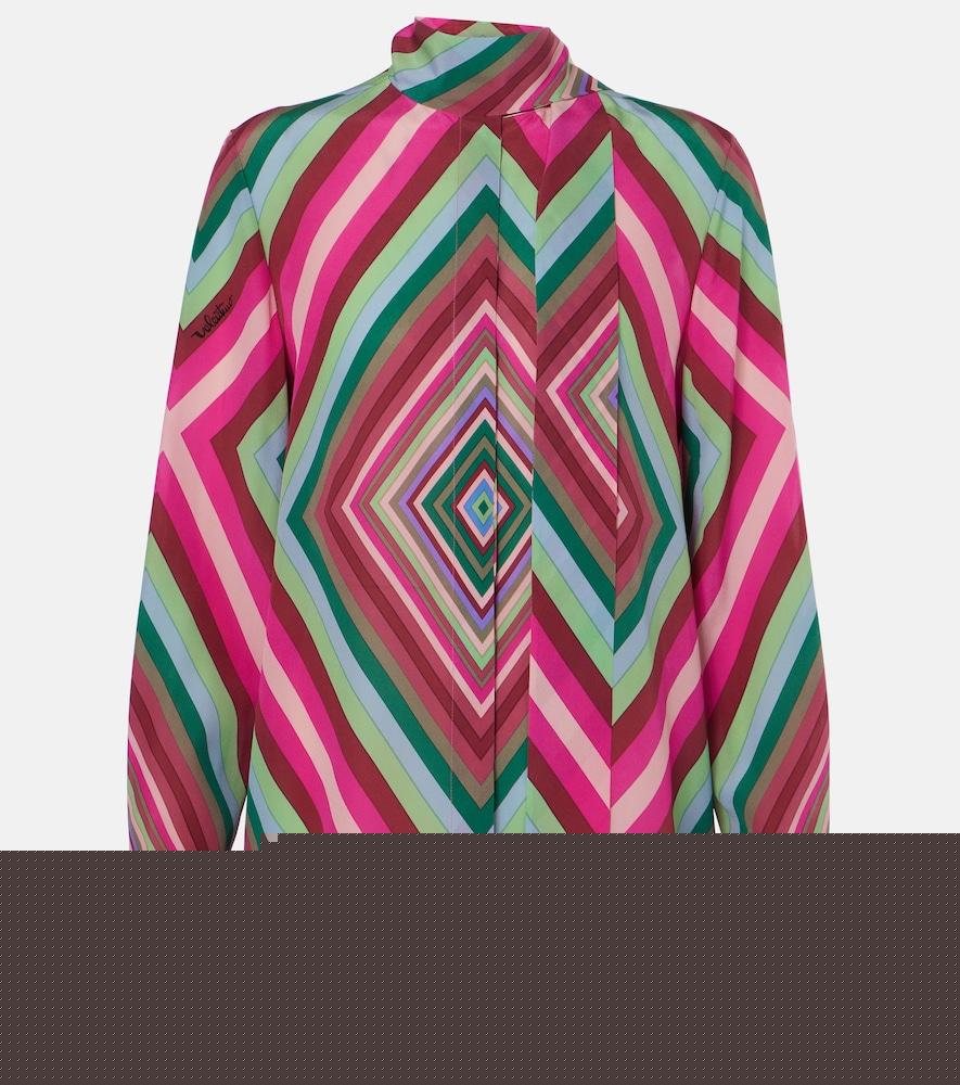valentino tie-neck silk crêpe de chine shirt