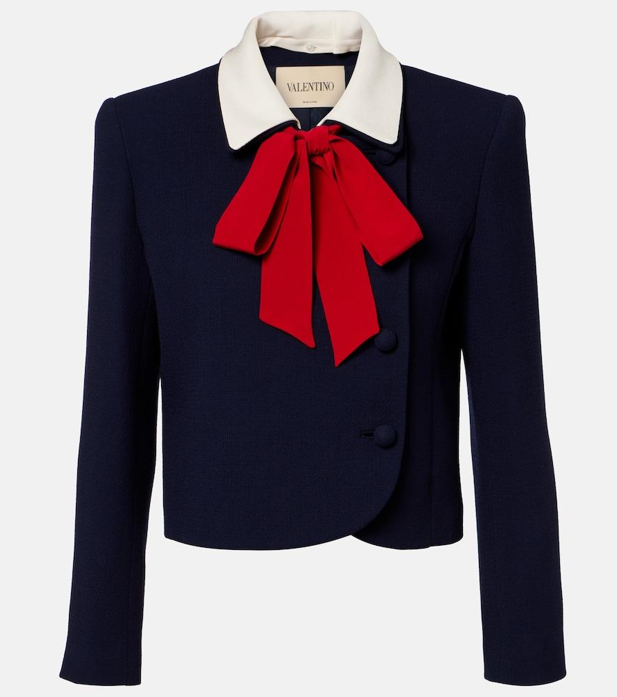 valentino tie-neck virgin wool jacket