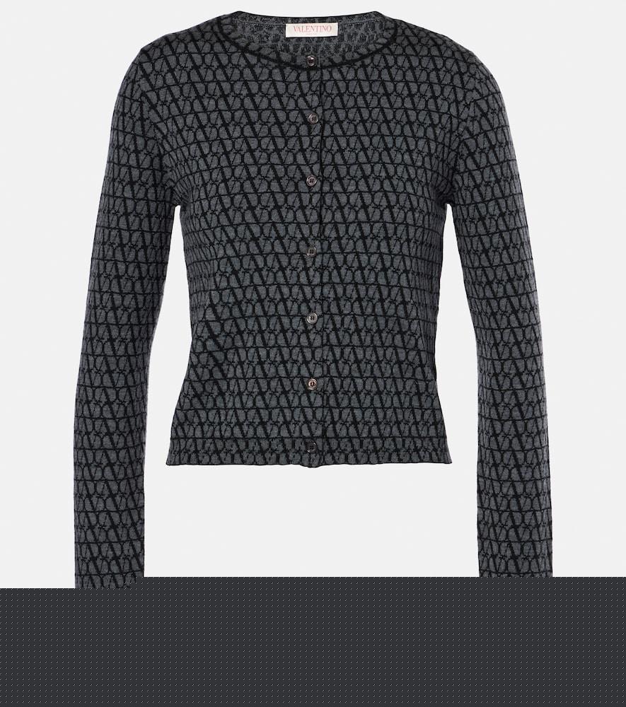 valentino toile iconographe virgin wool cardigan