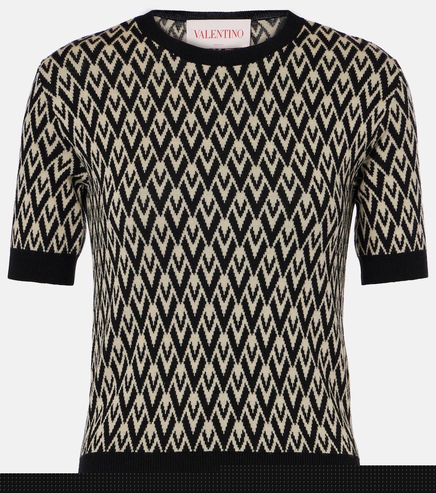 valentino toute la v virgin wool sweater