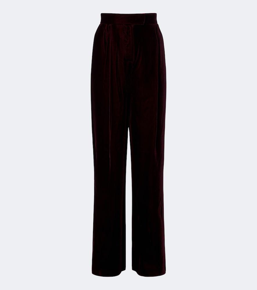 valentino velvet wide-leg pants