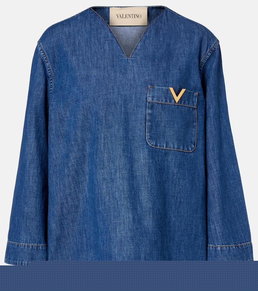 valentino vgold chambray top