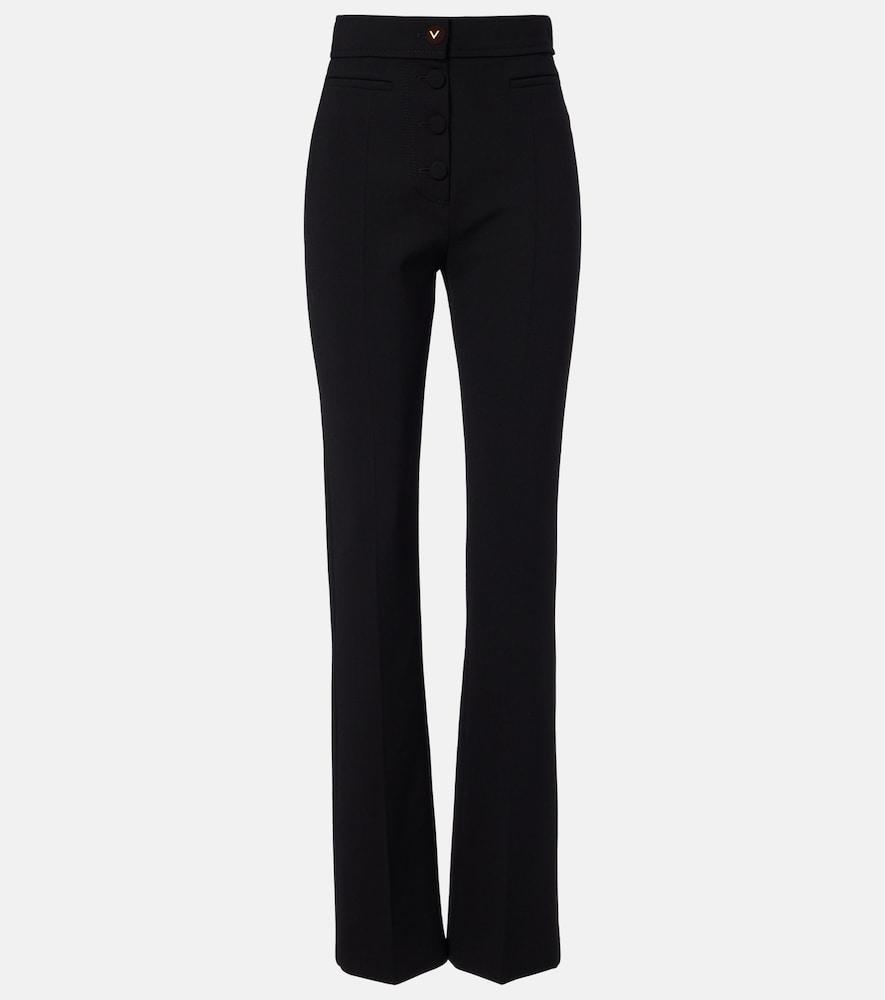 valentino vgold wool-blend straight pants