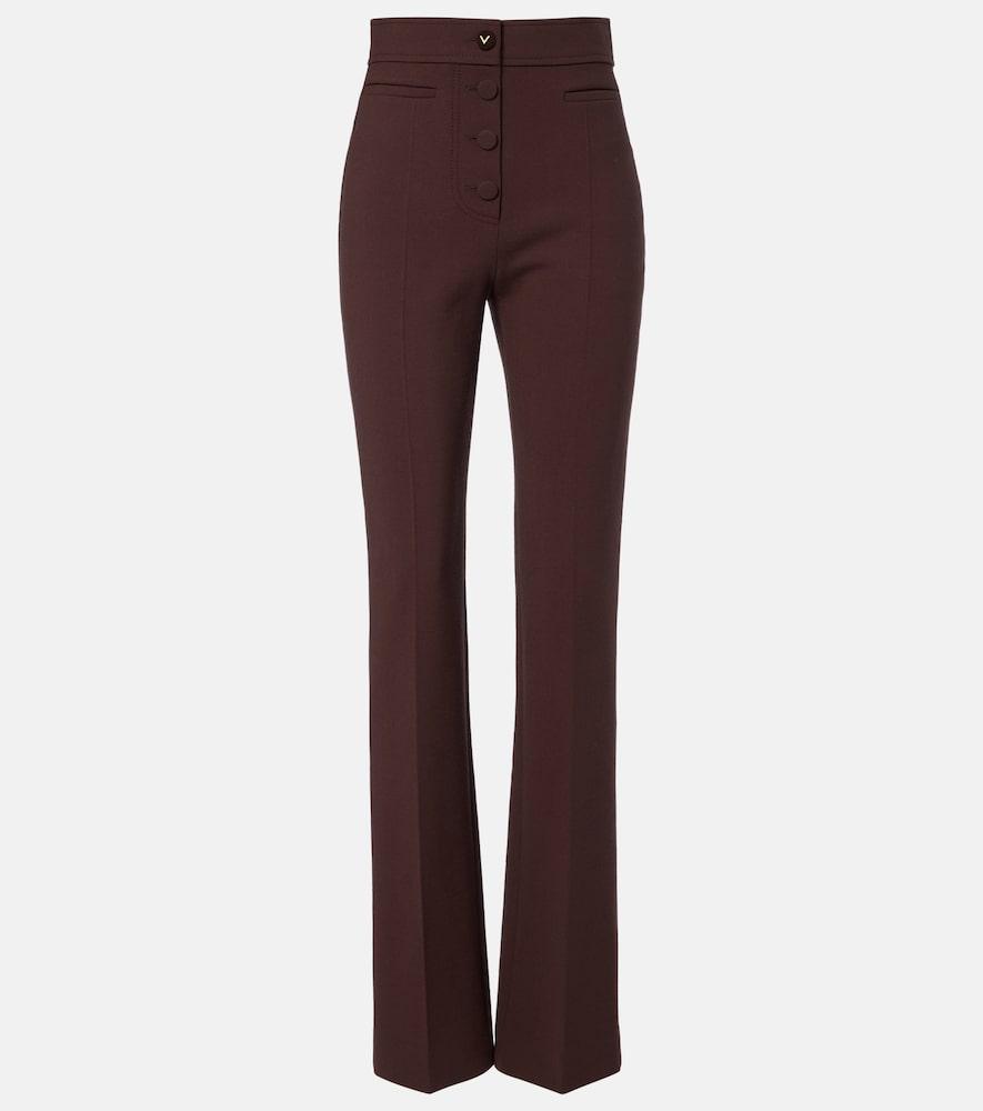 valentino vgold wool-blend straight pants